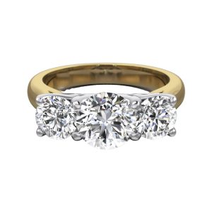 3 Stone round - Yellow gold
