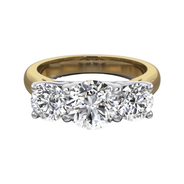 3 Stone round - Yellow gold