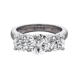 3 Stone round - White gold