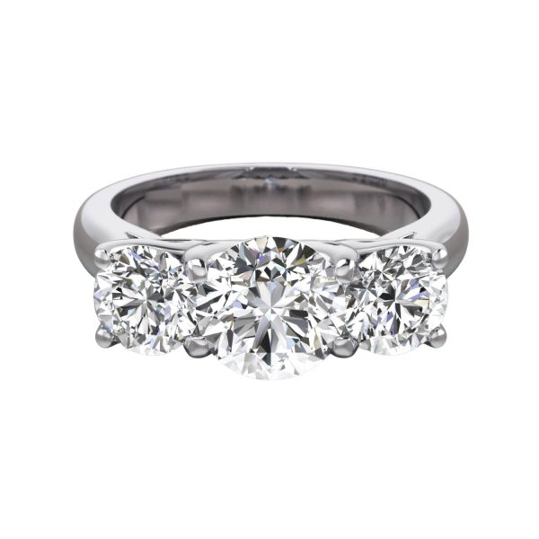 3 Stone round - White gold