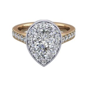 Pear Halo-Rose gold