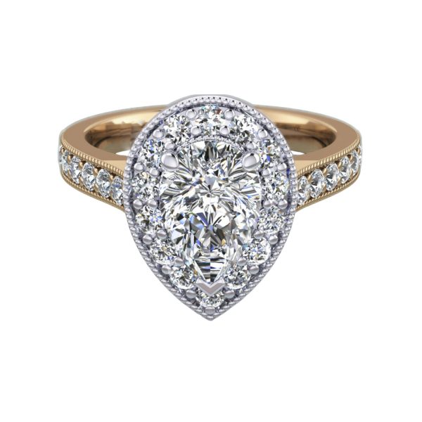 Pear Halo-Rose gold